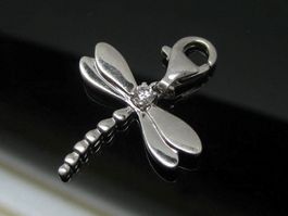 Charm Anhänger Silber 925 Esprit Libelle Zirkonia Karabiner