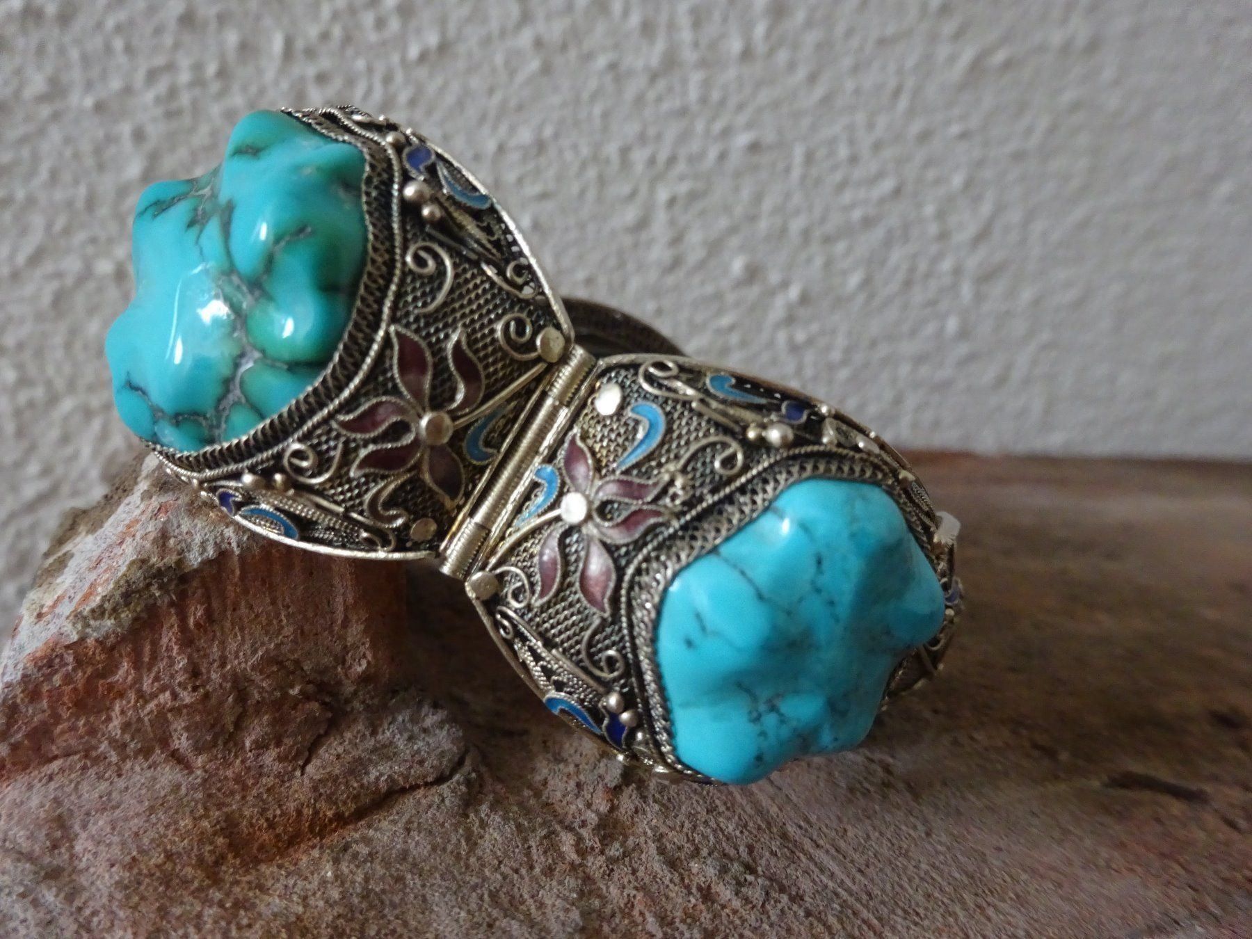 Bracciali & Braccialetti: Armband Türkis China Cloisonné / Silber – Usato da Esslingen venduto da FetteSchnecke 2