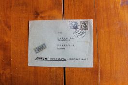 1948 Brief CSR, VELQA Bratislava an Felca Uhrenfabr Grenchen
