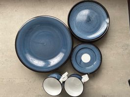 Geschirrset Lunasol blau, 20-teilig