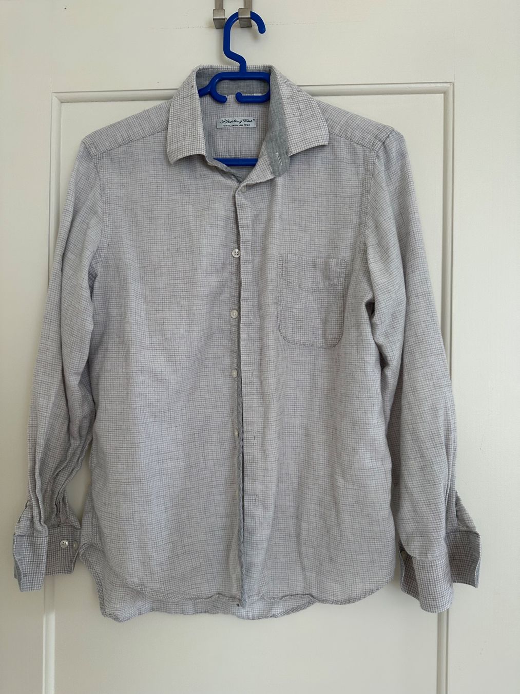 Camicie: Herren Hemd S hellgrau/weiss kariert – Usato da Rothenburg venduto da wer_g9fd