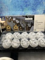 LED Lichterkette Häuschen Christbaumkugeln Weihnachtsdeko