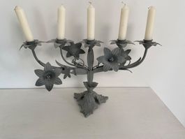 Shabby Kerzenständer 5 Kerzen Lilien  French Country Style