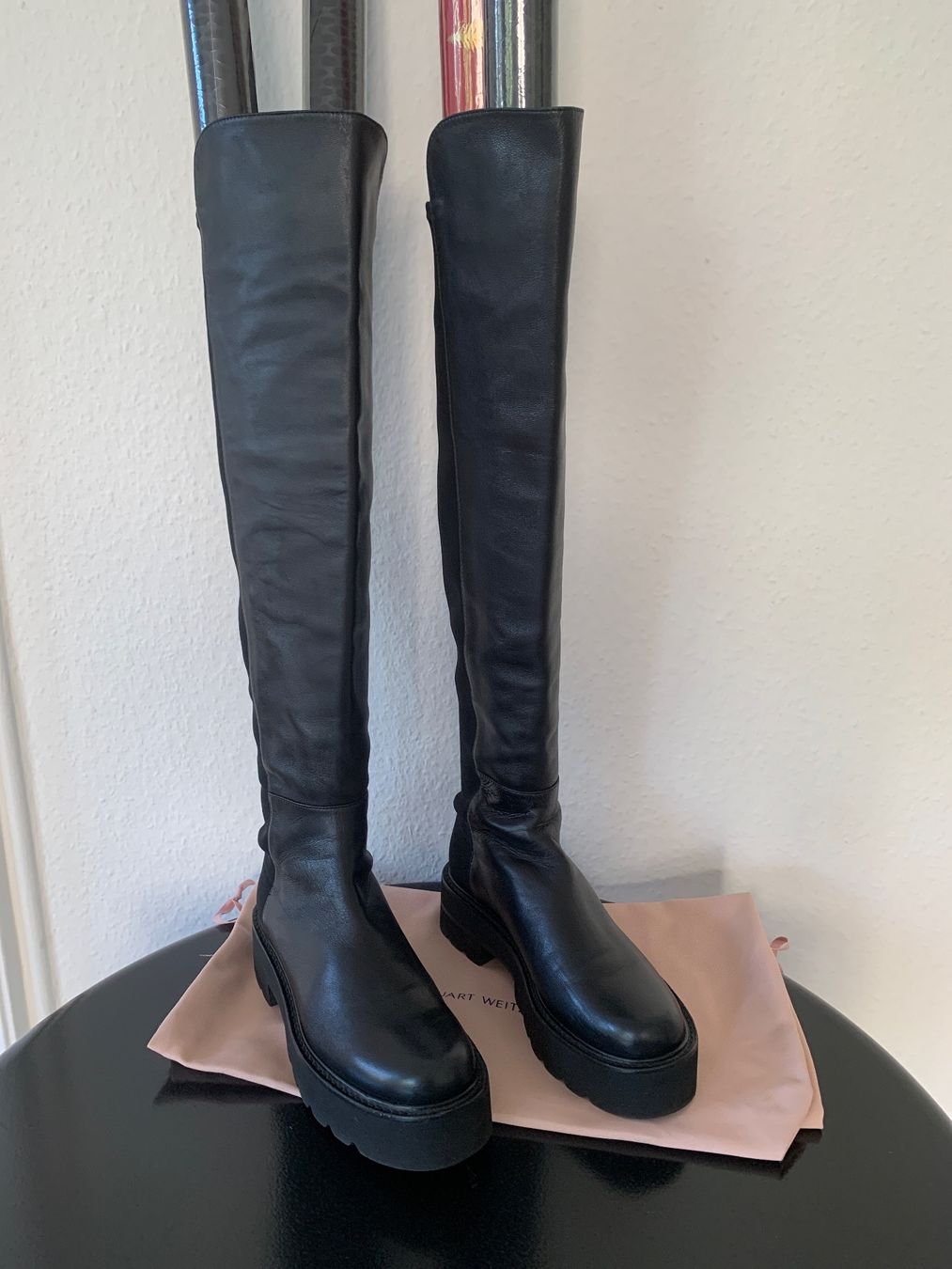 Stuart Weitzman Chaussures femmes: Stuart Weitzman: Edle schwarze Overknee Lederstiefel, 37 – D'occasion à Luzern par designluzern 5