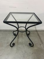 Garten Salontisch aus Metall mit Glasplatte