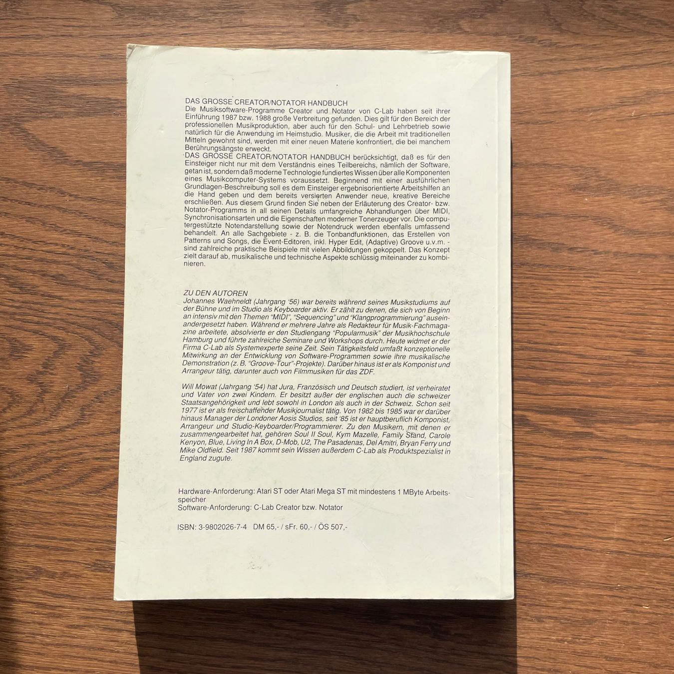 Libri: DAS GROSSE CREATOR/NOTATOR HANDBUCH (ATARI) Johan. Waehneldt – Usato da Mauren TG venduto da Georgie 1