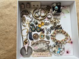 Gross Set Vintage, Silber, Modeschmuck, Pierre Lang etc