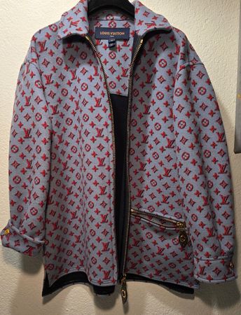 Louis Vuitton 3D Monogram Zip-Up  Jacke, Gr. 38. Wolle