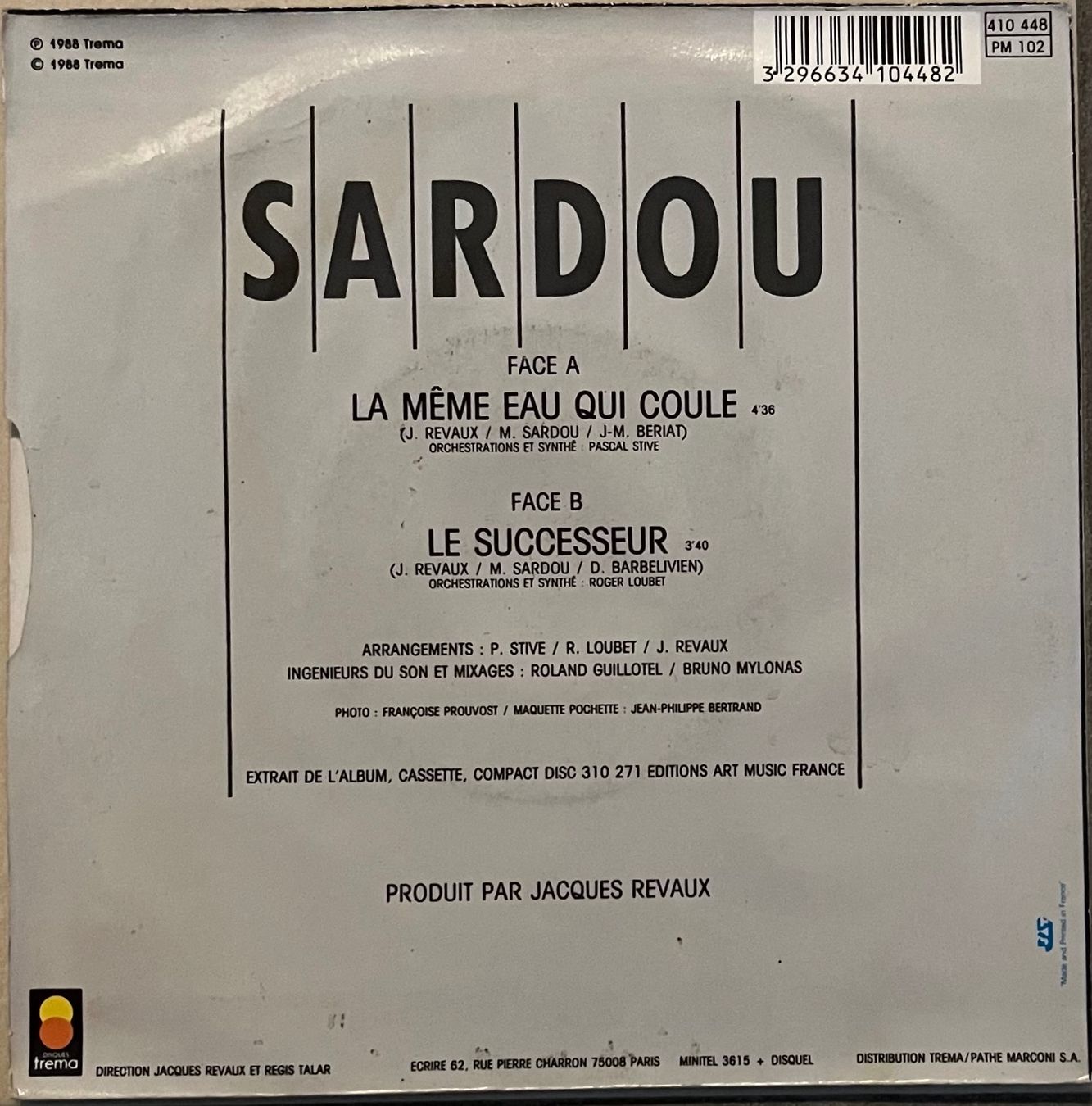 Vinyles: MICHEL SARDOU - LA MÊME EAU QUI COULE – D'occasion à Bussigny par vinyl-pas-cher 1