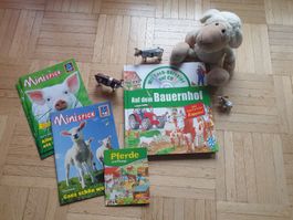 Kinderbücher Bauernhof Tiere mit CD+ Figuren+ Kuschelschaf