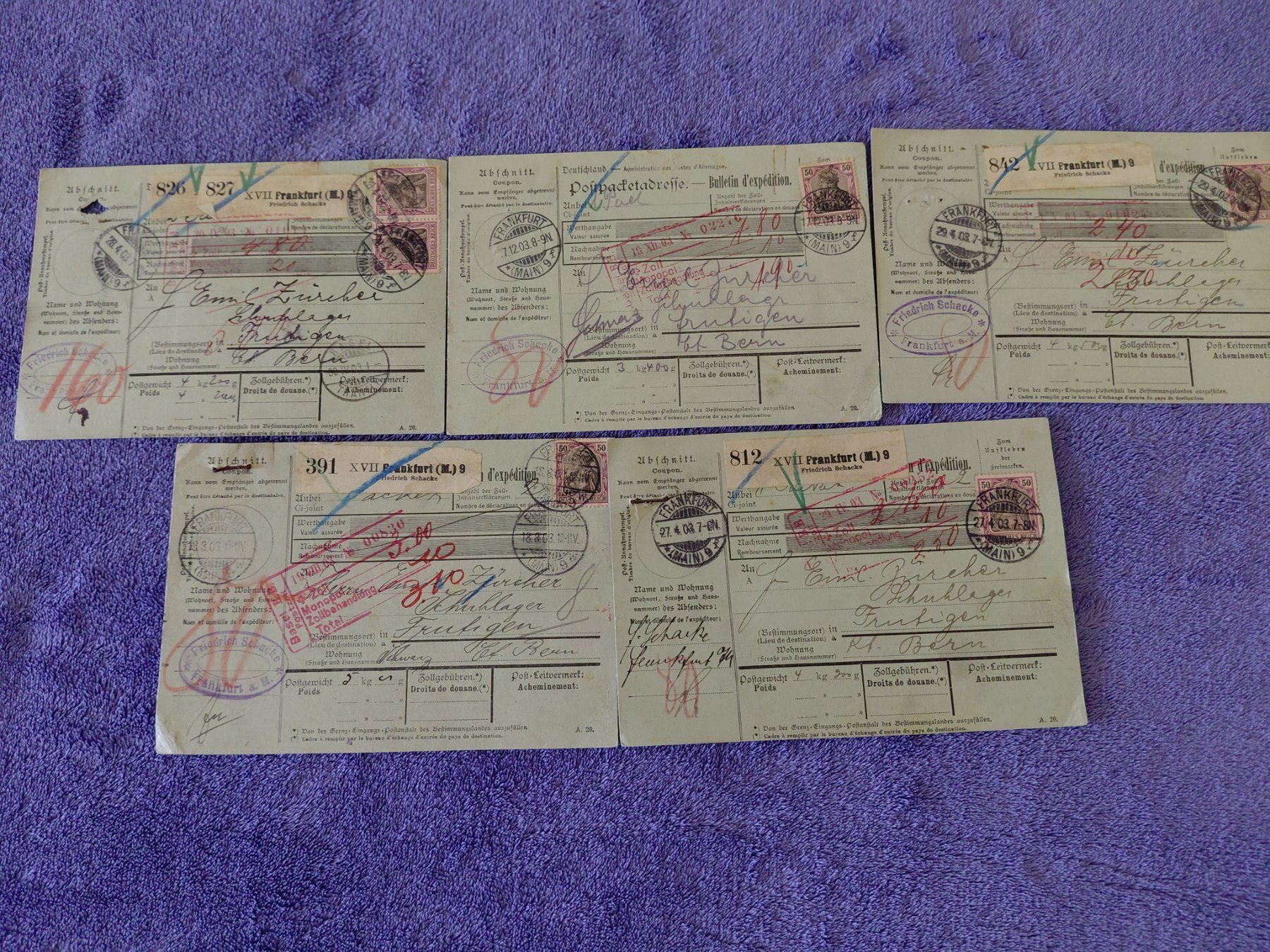 Tous les timbres: Tolle Paketkarten DR ab 1903 – D'occasion à Horw par Onurb008