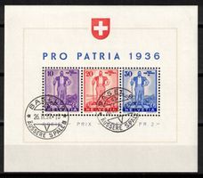 1936 Pro Patria Wehranleihe Block W8 ʘ "26.II.37"