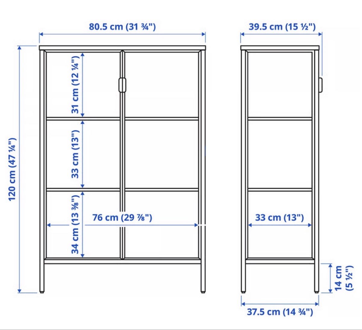 Vetrine: RUDSTA Vitrine, anthrazit, 80x37x120 cm – Usato da Küsnacht ZH venduto da thirtytwo 1