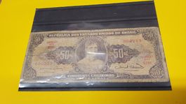 Brasilianische Banknote 50 Cruzeiros, Jahrgang 1939