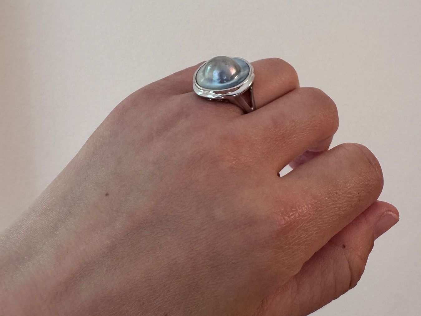 Ringe: Eleganter 925 Silberring mit Mabe Perle Gr.57 – Gebraucht aus Zürich von hanna1990