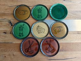 Vintage Chäs Fondue Teller – 8-teiliges Set Migros - 1970