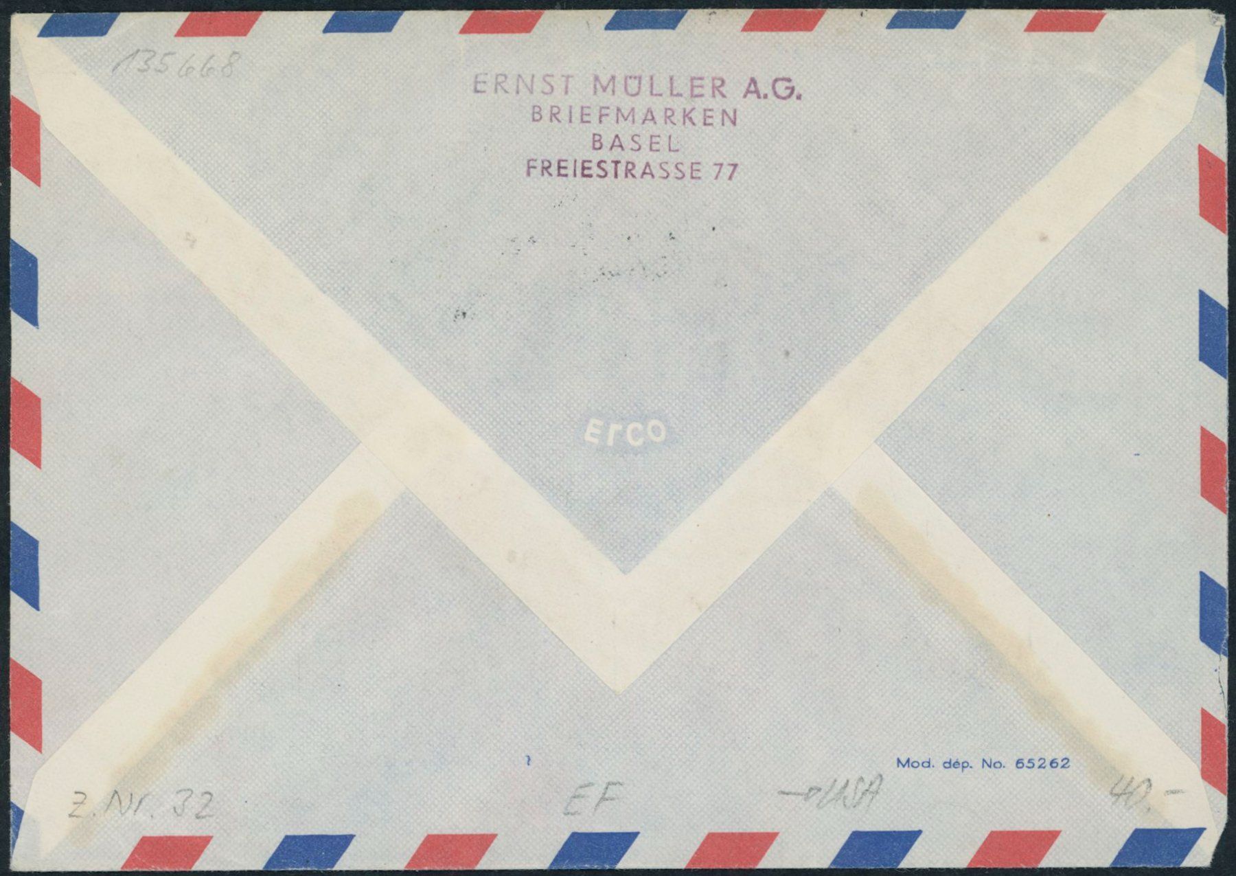 Tutti i francobolli: 1950 - Flugpost - Brief - EF - nach USA – Usato da Schindellegi venduto da leecollect 1