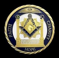 Münze FREIMAURER 2 goldfarben Proud Freemason Hope Faith
