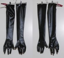 NEU schwarze Damen Lackhandschuhe Opernhandschuhe oberarmlan