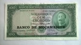 Billet banque Mozambique 100 Escudos 27/03/1961 UNC