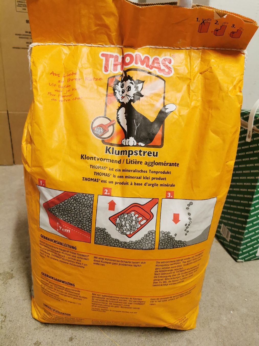 Sandkasten: Katzenkiste Streu  – Neu und originalverpackt aus Schindellegi von R.Temperli 1