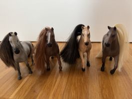 4 Schleich Pferde mit Haar Set guter Zustand