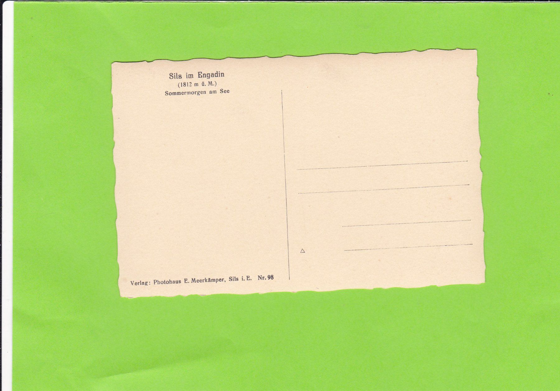 Cartoline postali: Sils im Engadin-Sommermorgen am See – Usato da St. Peterzell venduto da neckertal