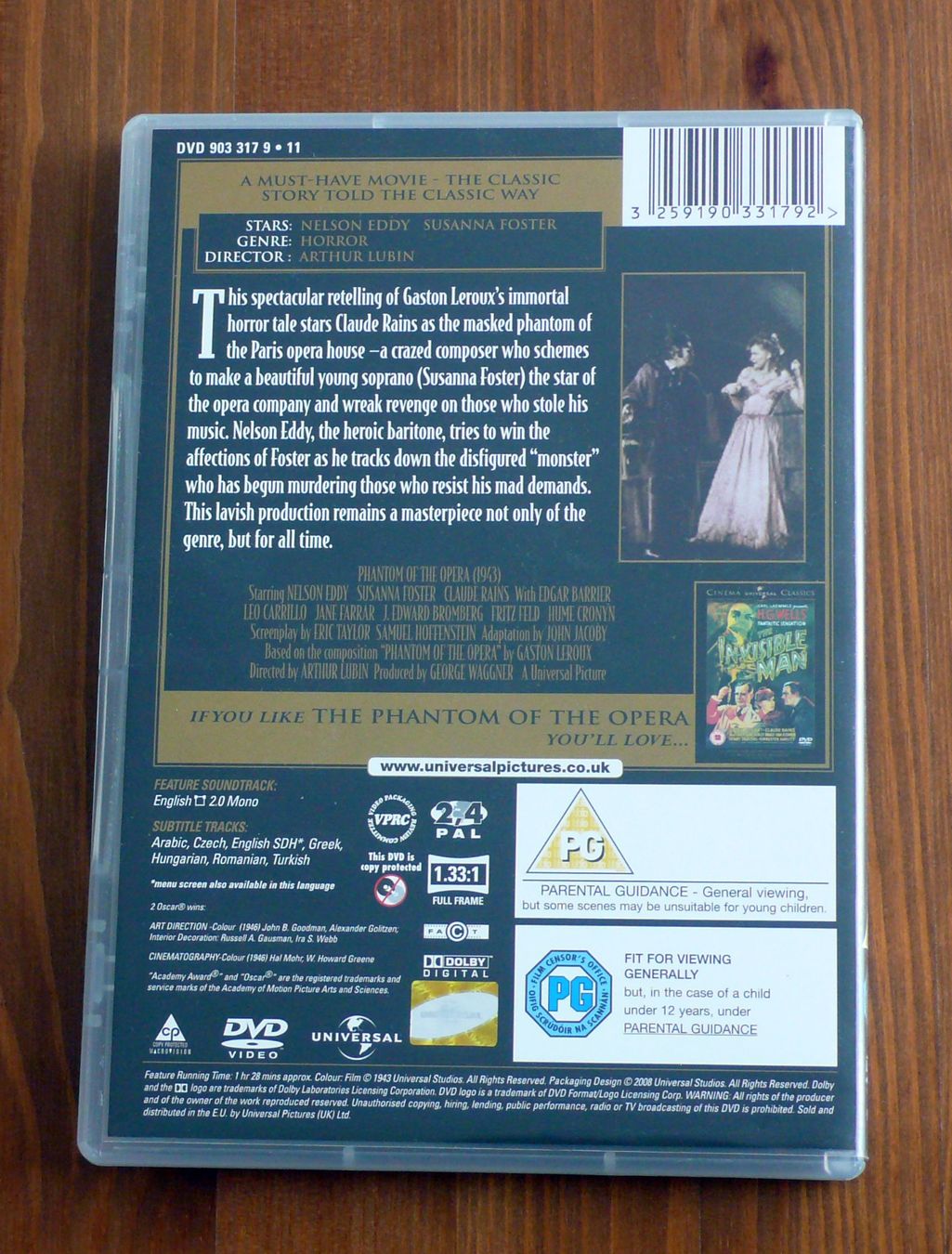 Tutti i DVDs: PHANTOM OF THE OPERA – Usato da Bülach venduto da Ckitzmueller 1