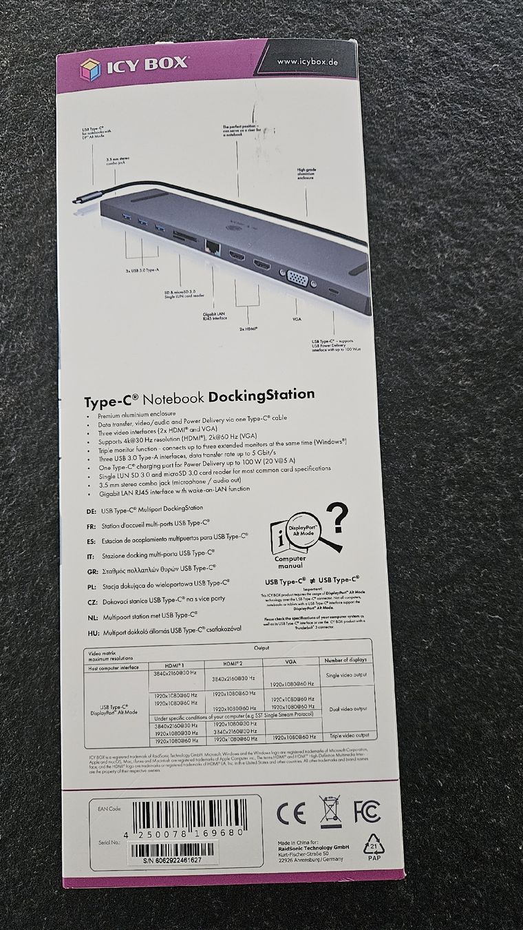 Dockingstation: IB-DK2106-C Type-C Docking Station - Neu und ovp! – Neu und originalverpackt aus Abtwil SG von Realsale 1
