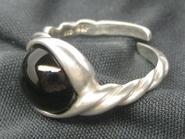 Vintage Ring Silber 835 + MP Onyx Gr. 54