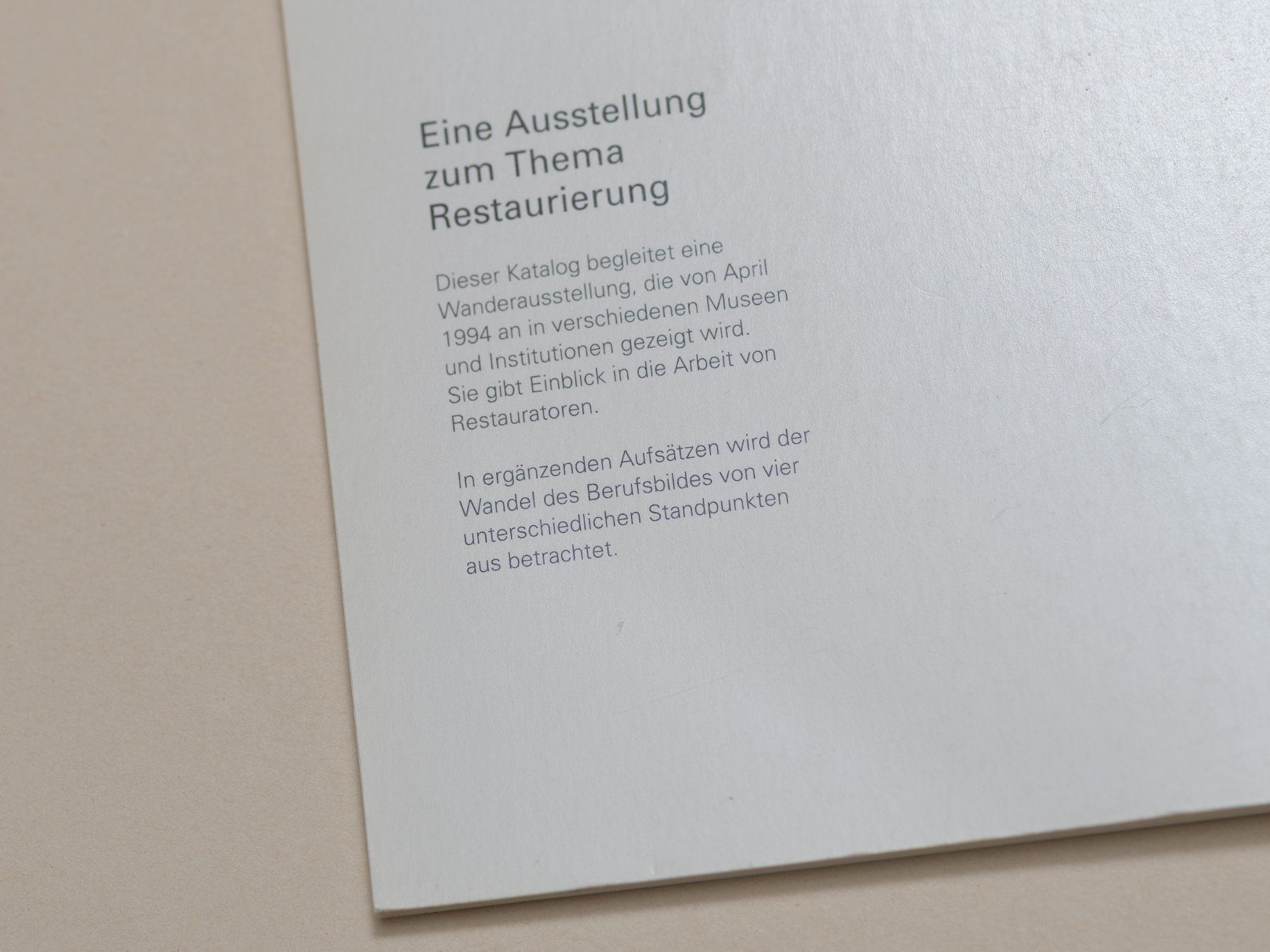 Bücher: Restaurieren - Ein Berufsbild im Wandel – Gebraucht aus Zürich von 000rk 3