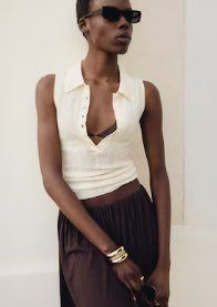 🤩MANGO NEUE KOLLEKTION STRICK-TOP BEIGE NEU 25.- STATT 46.-