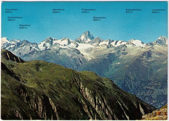 Cartoline postali: Nufenenpass - Blick Berner Alpen – Usato da Binningen venduto da Mountainrider