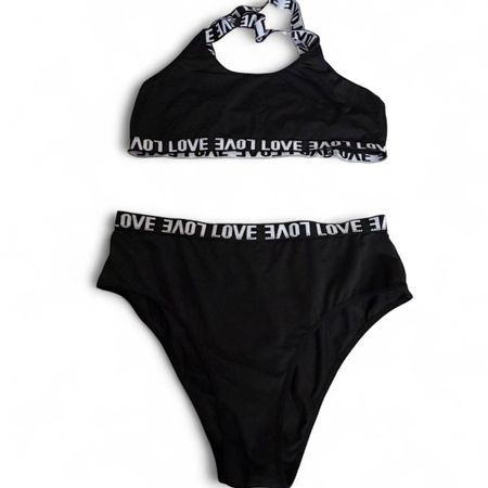 Sporty Love Bikini Set in Black 🖤