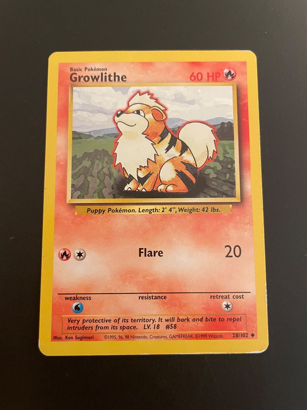 Pokémon Carte collezionabili: Growlithe 28/102 Base Set – Usato da Zürich venduto da pokemon_cards