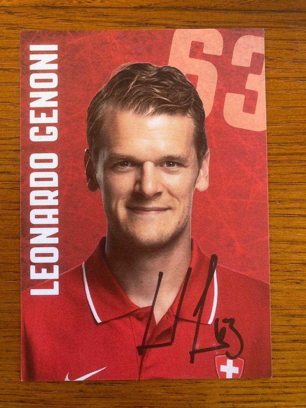 Autogramme: Leonardo  Genoni   /   orig. AK – Neu (gemäss Beschreibung) aus Lovens von Traktor69