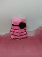 barbie kleid,roserot und schwarz