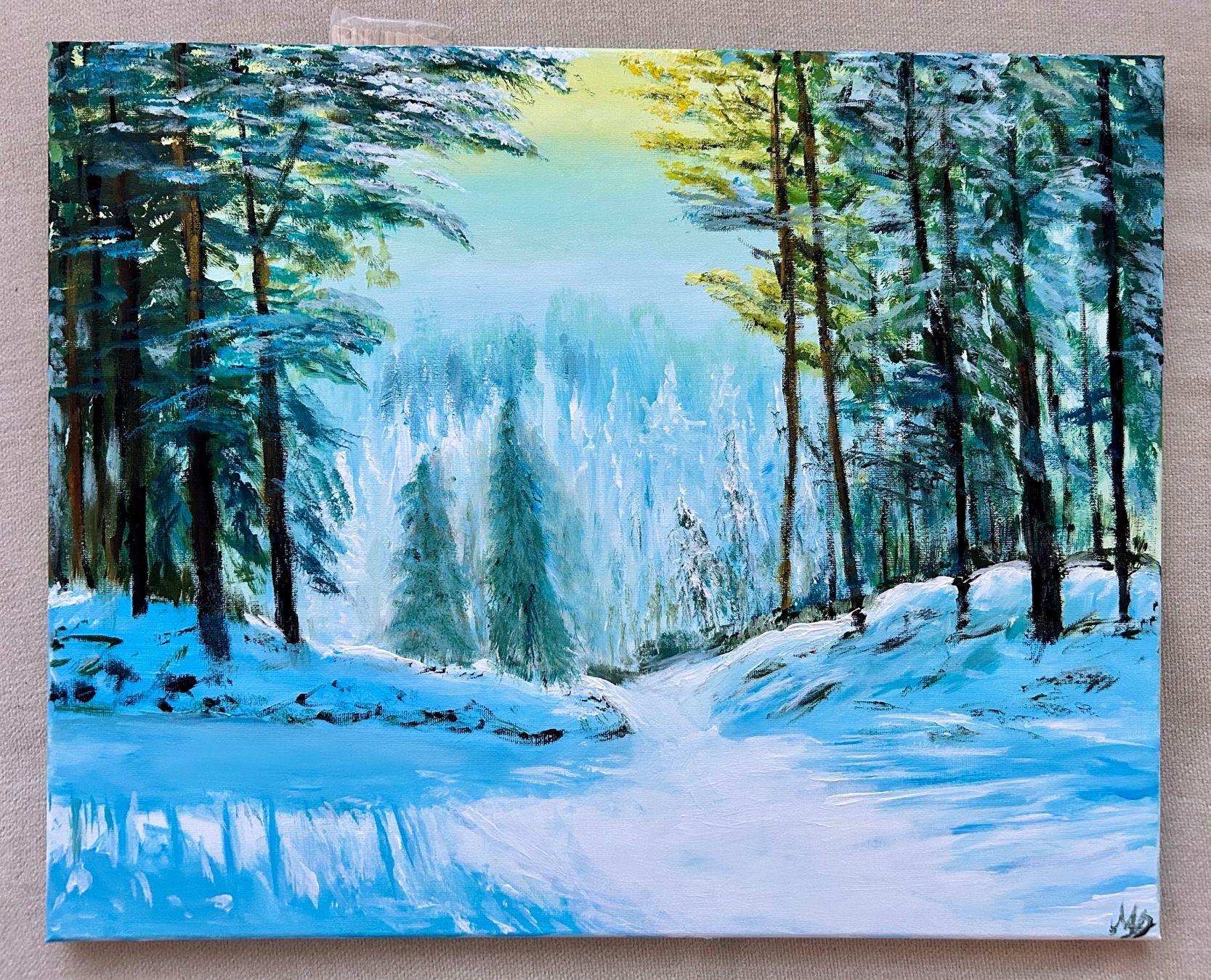 Gemälde: Winter Landschaft Gemälde 40x50cm – Neu und originalverpackt aus Pfäffikon SZ von Andrei_Moro_Kunst 1