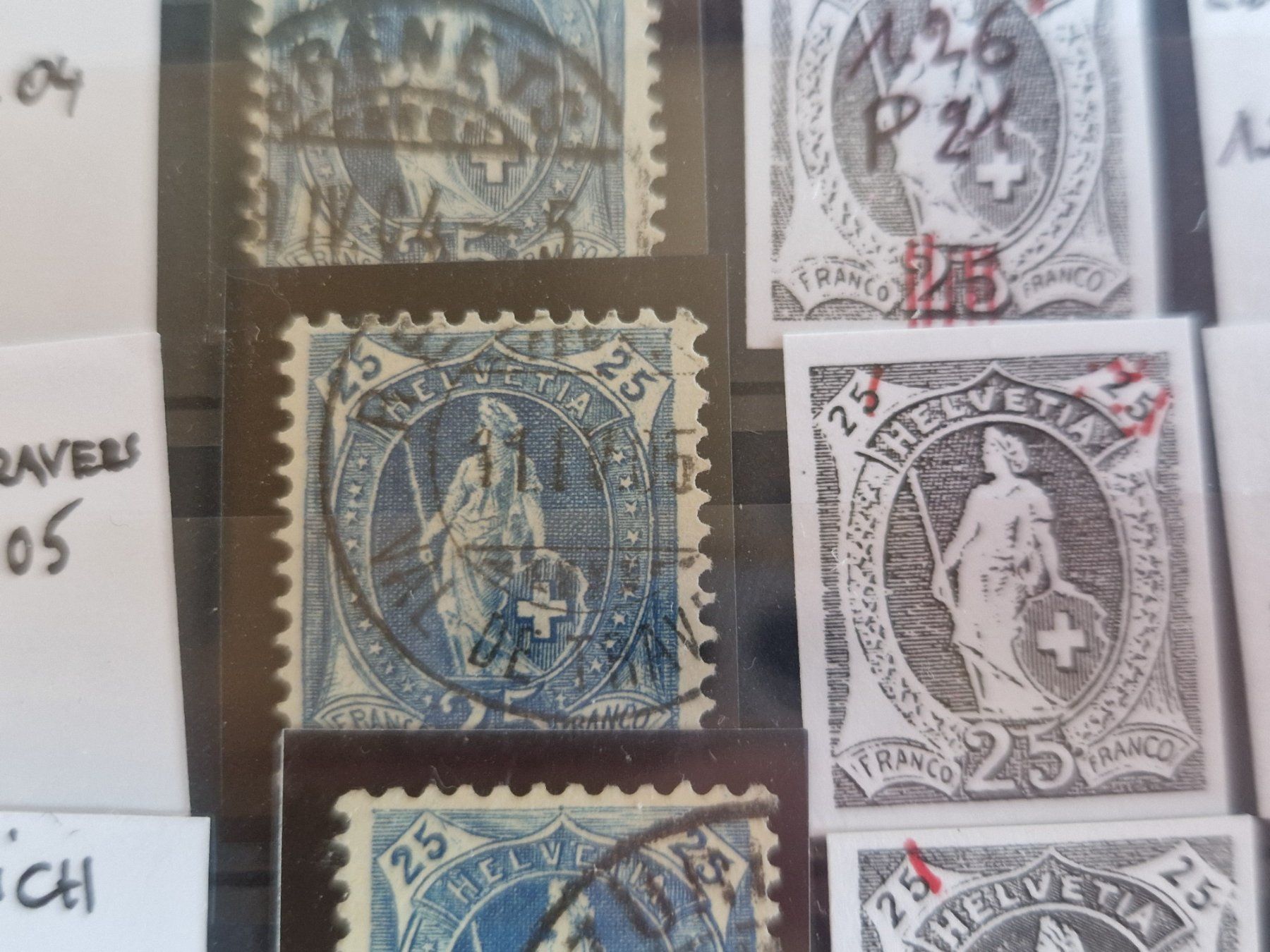 Tous les timbres: Stehende 73E, 5St., verschiedene Plattenfehler, ab 1.- – D'occasion à Burgdorf par Glossy01 2