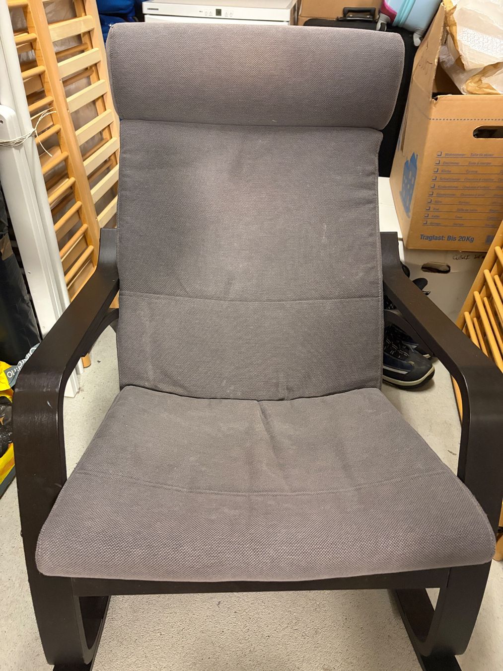 Ikea Poltrone: Ikea Schaukelstuhl, Modell Poäng, Bezug Grau – Usato da Zug venduto da gbvidal
