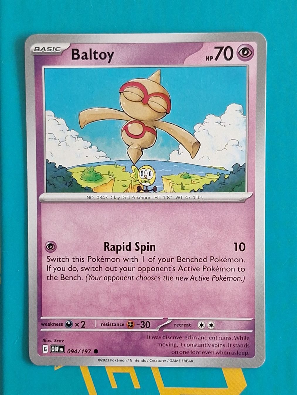 Pokémon Carte collezionabili: Baltoy - Pokemon Obsidian Flames – Usato da Altstätten SG venduto da GGsGameshop
