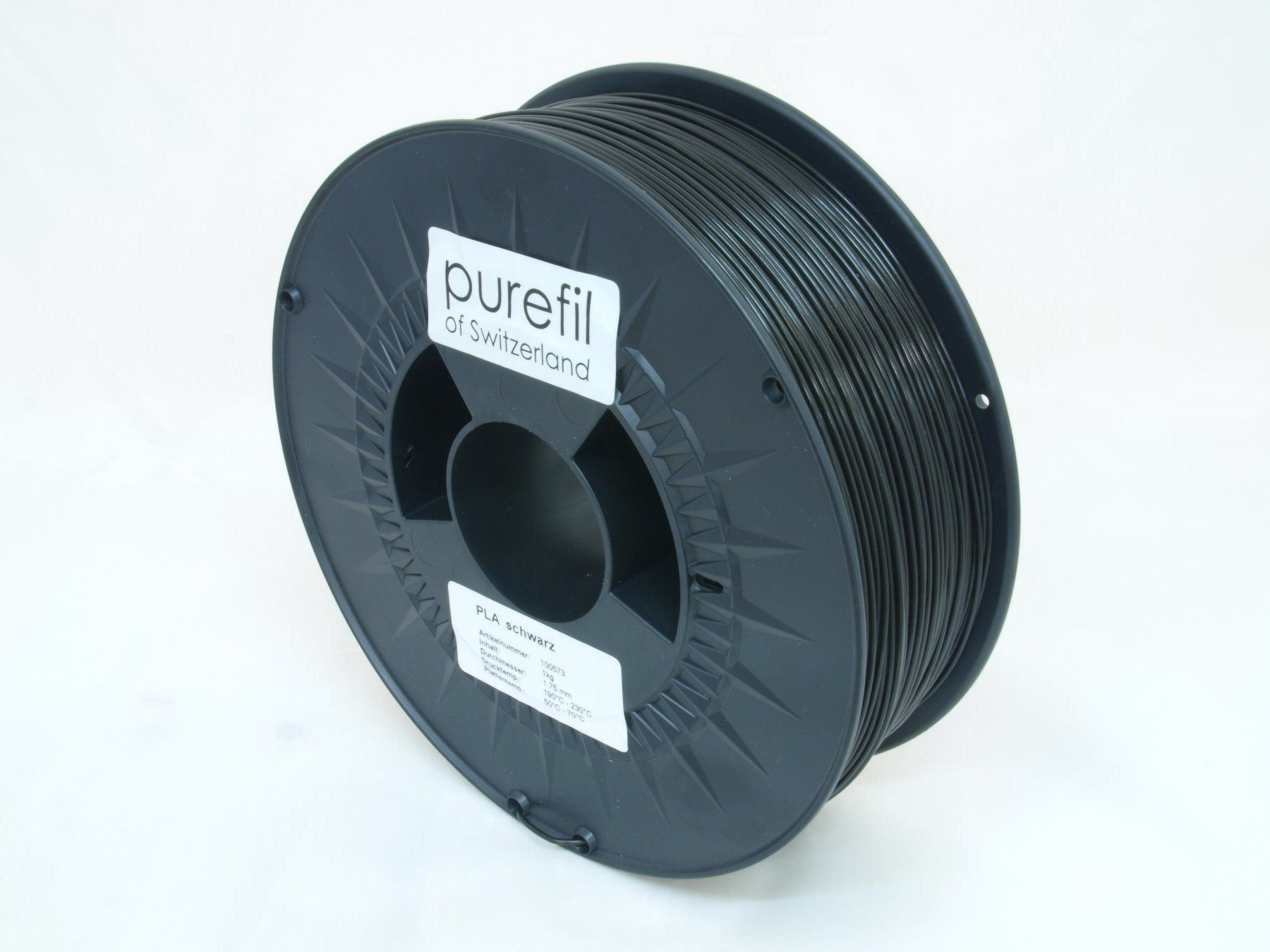 3D Drucker: PLA-R schwarz 1kg 1.75mm – Neu und originalverpackt aus Hinwil von FabruGmbH