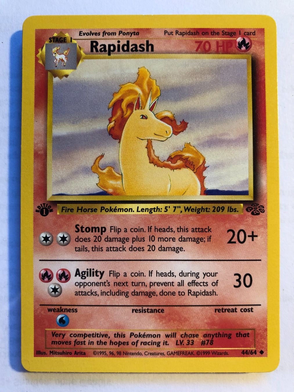 Sammelbilder & Trading cards: Rapidash (uncommon) 1st Jungle - MINT - ab 1.- – Gebraucht aus Giubiasco von dan_pr8b