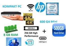PC HP ProDesk 600 G4 Mini i5-8500T 8GB 256GB NVME 500GB WiFi