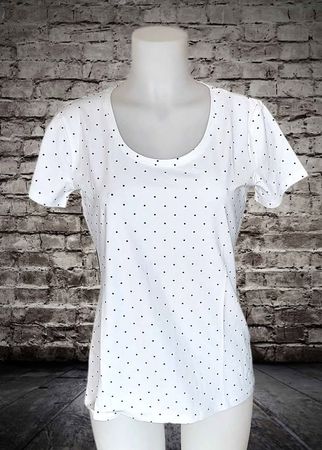 Weisses Shirt mit Punkten Gr. L NEU