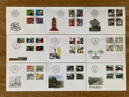 FDC Pro Patria 1995 - 2003 / 9 Stück