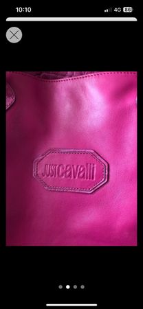 JustCavalli Ledertasche pink Kroko-Optik