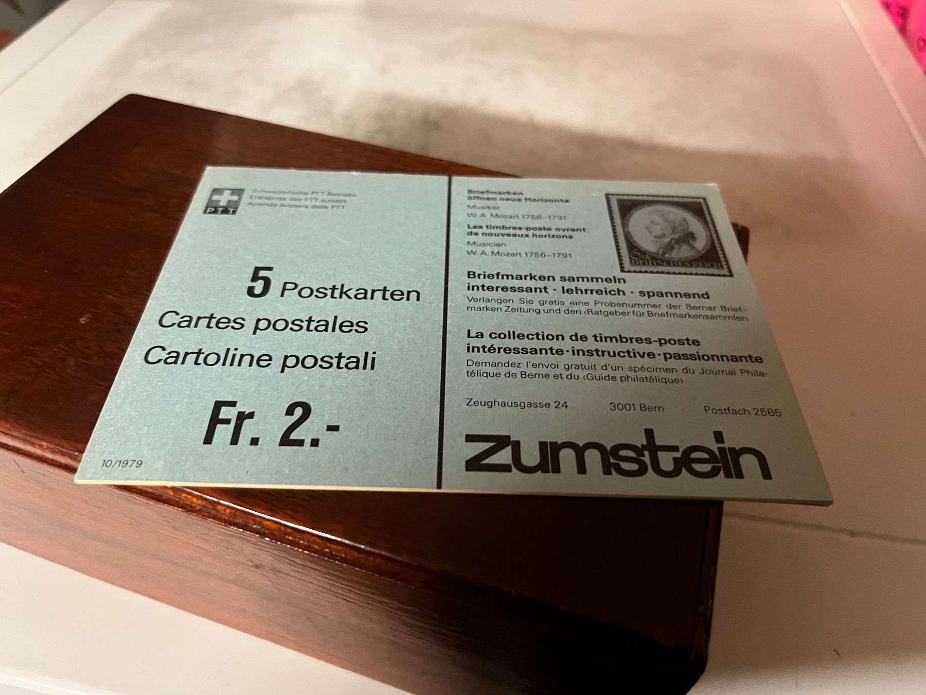 Ansichtskarten: 5 antike Postkarten Zumstein ungelaufen – Neu und originalverpackt aus Zürich von engebrunau