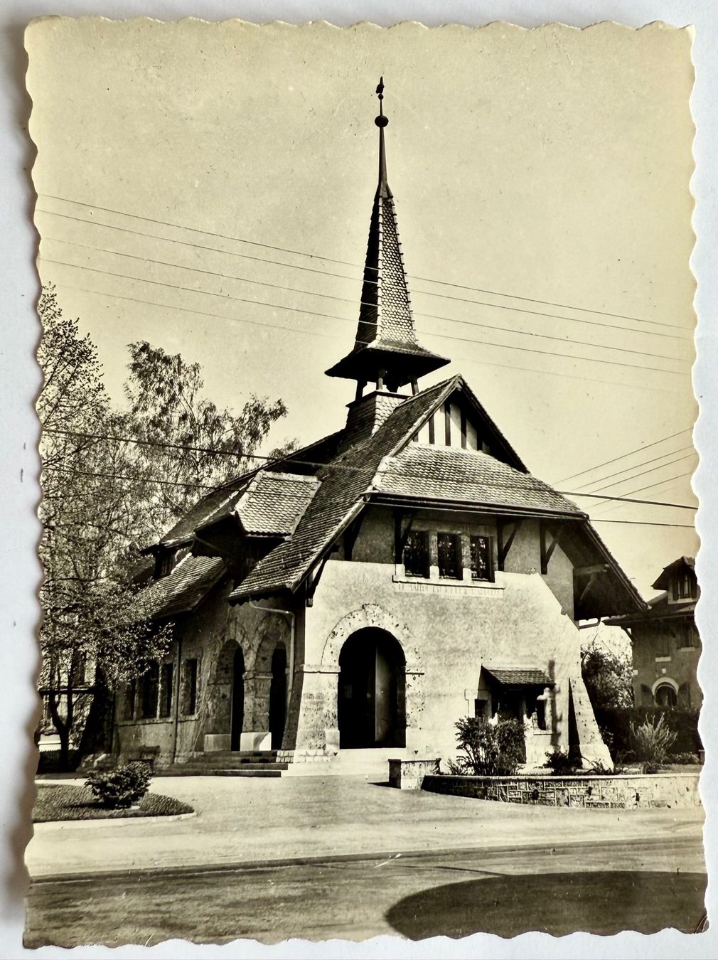 Cartoline postali: Petit-Lancy - GE: Chapelle Protestante 1959 – Usato da Lutry venduto da Ediego