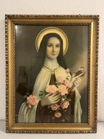 Bild hl. Therese von Lisieux Antik, gerahmt,Vintage